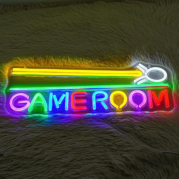 Game Room Neon Sign Billiard Neon Light Colorful Letter Led Neon Sign for Golf Decor Game LED Neon Light for Billiard Club Man Cave Bedroom Bar Decor