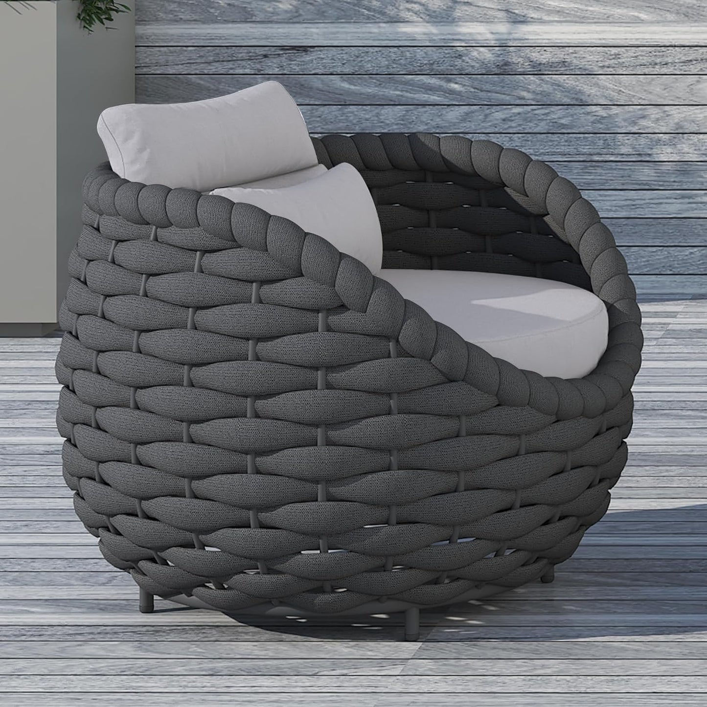 TWT Patio Sofa Set of 2 All-Weather Textilene Rope Balcony Furniture with Cushions & Pillows,Metal Armchairs Outdoor Patio Furniture Set for Indoor, Balcony, Backyard, Deck, Poolside