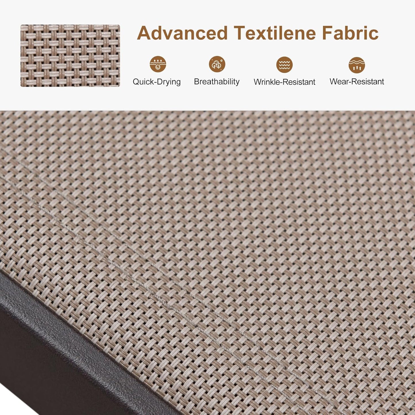 PURPLE LEAF Outdoor Chaise Lounge Chair Set of 3, Pool Lounge Chair for Outside, Aluminum Patio Chaise Lounger with Adjustable Backrest and Wheels for Deck, Outside, Lawn, Garden, Taupe