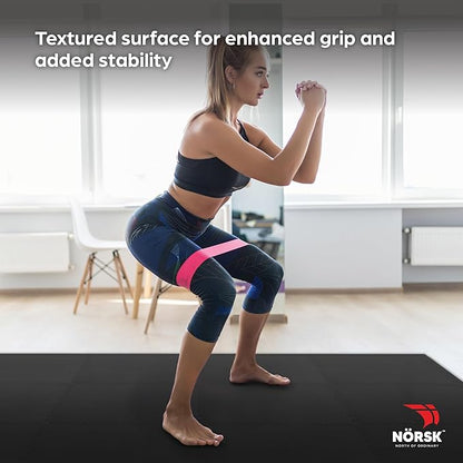 Norsk Dual-Sided Reversible 1/2" Foam Exercise Mats for Home Gym - Interlocking EVA Foam Tiles