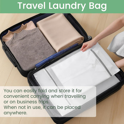 4Pcs Mesh Laundry Bags, 16 X 20 Inches Mesh Laundry Bag, Durable Delicate Laundry Bag for Travel, College, Dorm, Family And Apartment Dwellers, White