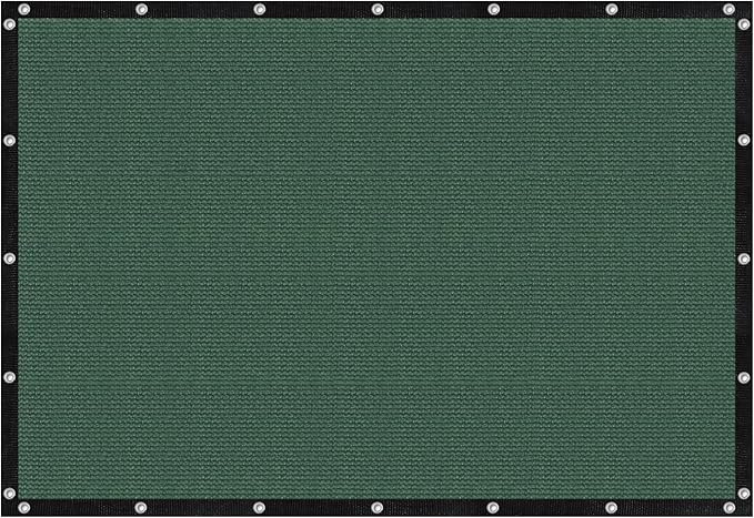 VICLLAX Shade Fabric Sun Shade Cloth with Every 2 FT Grommets for Patio Garden Pergola Cover Canopy 5x5 FT, Dark Green