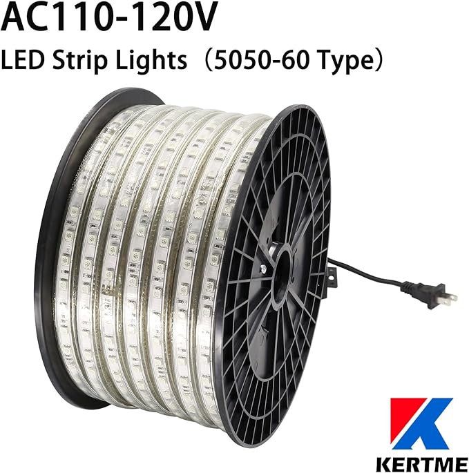 5050-60 Type AC 110-120V LED Strip Lights, Flexible/Waterproof/Dimmable/Multi-Modes LED Rope Light + 23 Keys Remote for Home/Garden/Building Decoration (32.8ft/10m, Natural White 4000K)