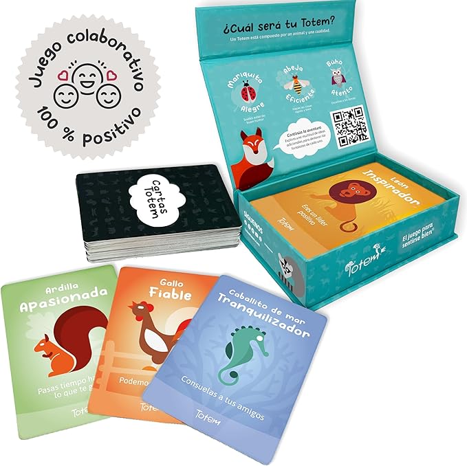 Totem Español Junior Juego para Niños – Juego de Cartas Educativo y Divertido para 5 Años+, Fomenta Autoestima y Empatía, Actividades para la Escuela y la Familia (Junior Edition - Spanish Box)
