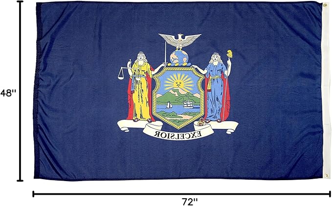 FlagSource New York Nylon State Flag, Made in USA, 4x6'