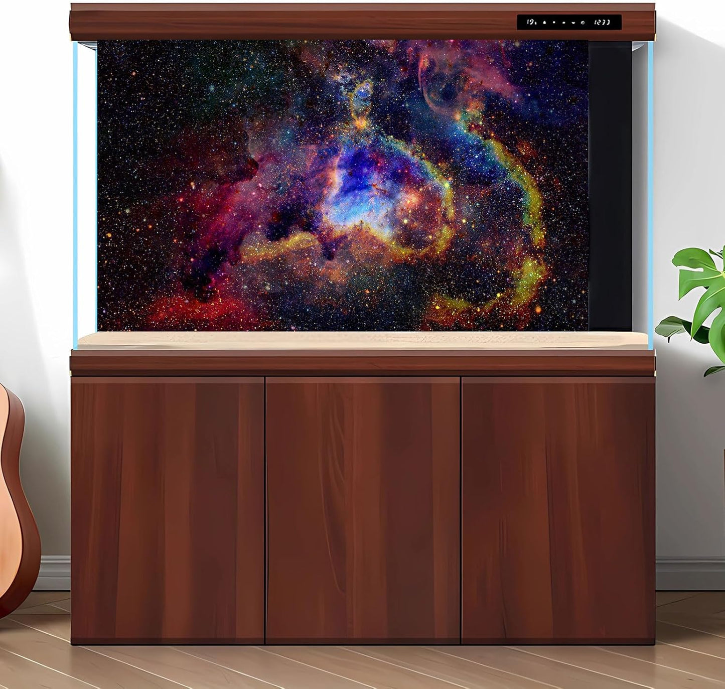Outer Space Aquarium Background Fantasy Alien Planet Nebula and Galaxies Terrarium Background Stars Nebula Atmosphere Fish Tank Background Outer Space Reptile Tank Background 72x18in