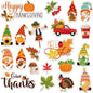 Ferraycle 21 Pcs Thanksgiving Fall Window Gel Clings Autumn Window Gel Clings Turkey Pumpkin Gnome Scarecrow Maple Leaves Decor Stickers Decals for Classroom Harvest Party Decor