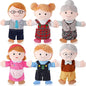 6 Pcs Family Hand Puppets 12 Inch Grandparents, Mom & Dad, Brother & Sister Plush Hand Puppet Toys Role-Play Toy Puppets for Kids Storytelling Imaginative Pretend Play Teaching Preschool(6 Family D)