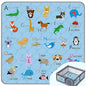 Baby Play Mat，Thick Soft 47" X 47" Playpen mat, Non-Slip and Machine Washable Baby Play Mats for Floor，Crawling Mat for Babies, Toddlers & Infants to Play and Learn (Blue Animal)