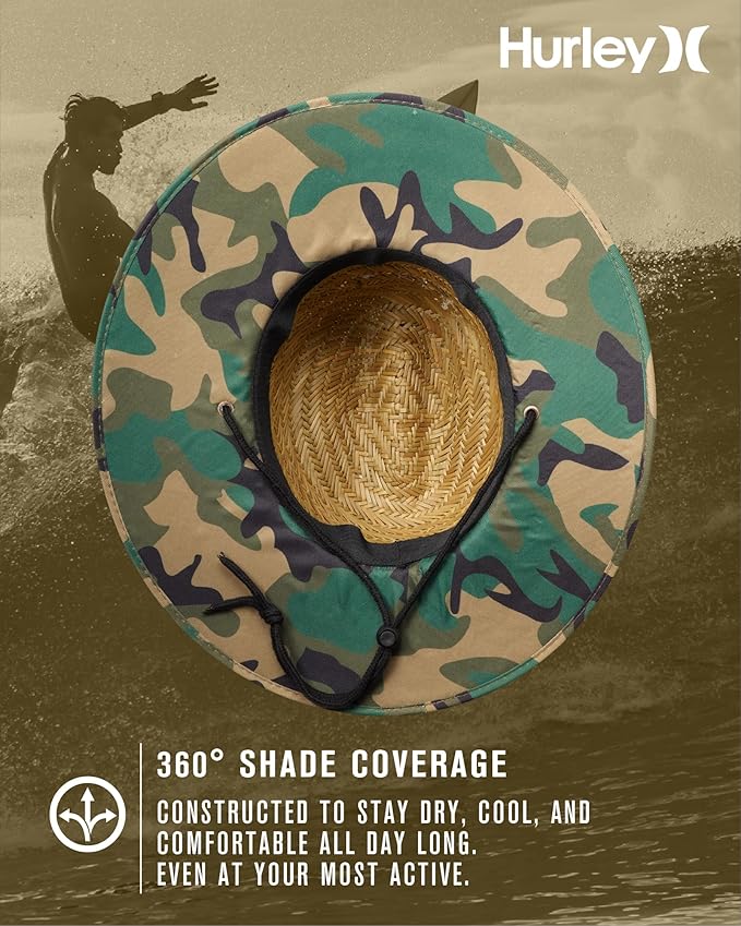 Hurley Men's Straw Hat - Bayside Lifeguard Straw Sun Hat