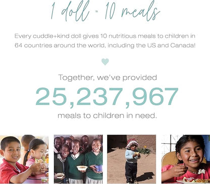 cuddle + kind Violet The Fawn Little 13" Hand-Knit Doll – 1 Doll = 10 Meals, Fair Trade, Heirloom Quality, Handcrafted in Peru, 100% Cotton Yarn