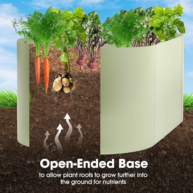 Worth Garden Heavy Duty Galvanized Steel Raised Garden Bed Kit with Powder Coated Olive Green Finish - 48" L. x 24" W. x24 H. - Metal Planter Box for Vegetables, Flowers, Herbs - Outdoor Gardening