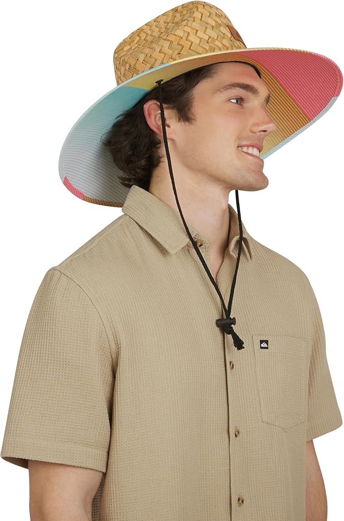 Quiksilver Men's Wide Brim Outdoor Lifeguard Straw Sun Hat