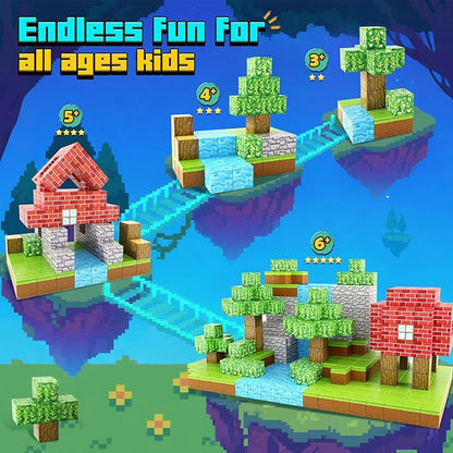 100PCS Magnetic Blocks-Build Mine Magnet World Set for Boys & Girls Age 3-5 6-8, STEM Sensory Toys for Toddlers Gifts for 3+ Years Old Girls Boys,1" Magnet Cubes Classroom Must Haves Construction Toys