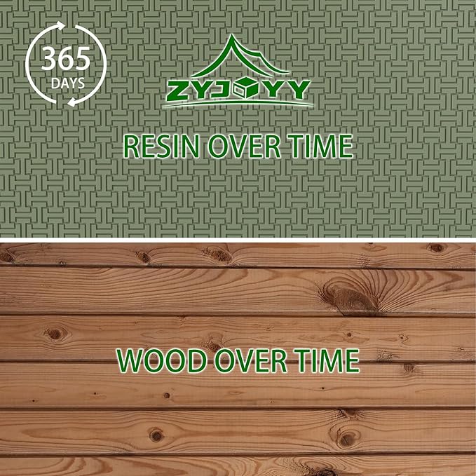 Outdoor Storage Box, 90 Gallon Deck Box, Waterproof Resin Storage Bin for Patio Cushions, Gardening Tools, Lockable, UV Resistant,Olive Green