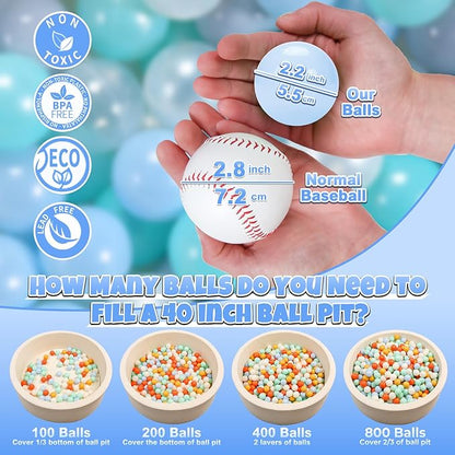 GOGOSO Playpen Balls for GirlsToddlers for Playhouse, Baby Pool, Play Ball Fun Centers, for Babies, Kids, Toddlers 1-3, Phthalate Free BPA Free 100pcs