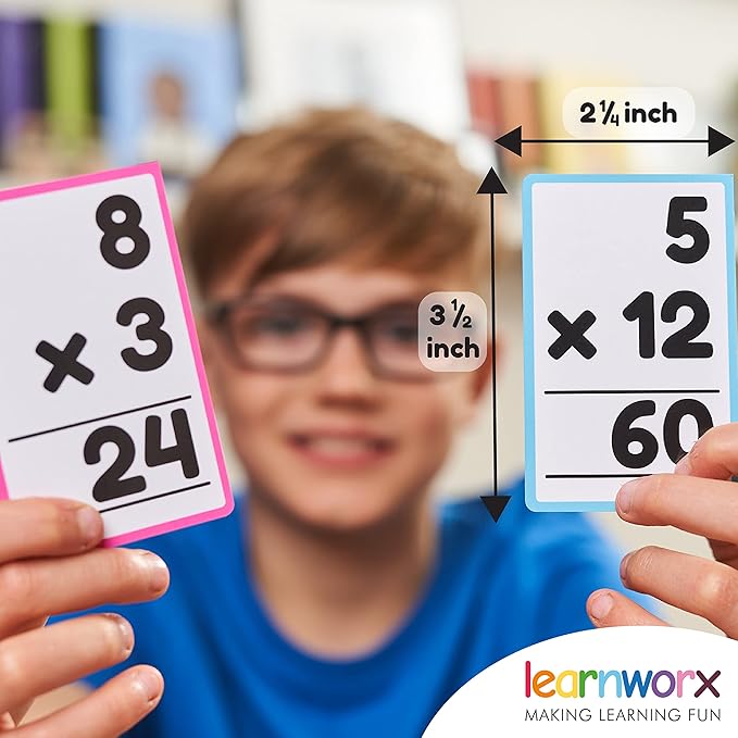 Multiplication Flash Cards 3rd Grade | 183 Math Flash Cards & Times Table Chart, Tablas De Multiplicar para Niños, Times Table Flash Cards & Games, Math Facts Flash Cards | All Facts 0-12