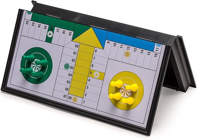 Magnetic Ludo Travel Game Set – 9.8" Folding Board for Classic Portable Strategy Play – Yellow Mountain Imports