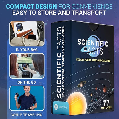 75 Space Flash Cards – STEM Learning Resource - Solar System, Stars, Galaxies, Planets, Satellites, Universe - Astronomy Flashcards for Science Students & Future Astronauts – Grade School & Homeschool