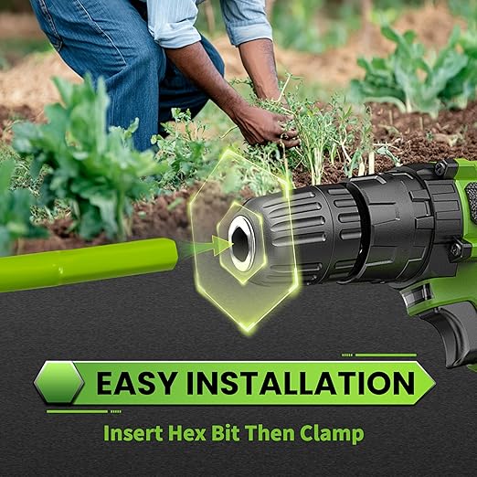 SYITCUN Auger Drill Bit for Planting - 2" X 32" Heavy-Duty Garden Auger Spiral Drill Bit - Bulb Planter Tool & Auger Post Hole Digger - 3/8" Hex Drive Drill