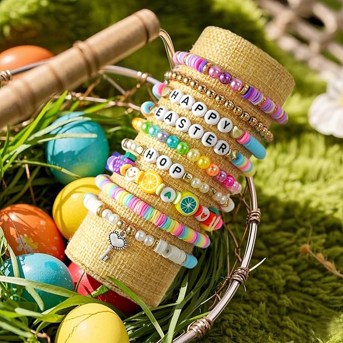 Girls Gifts Bracelet Making Kit, 20 Colors Polymer Clay Beads with Charms Letter Beads Arts and Crafts Kit Jewelry Making Set Birthday Gift Idea Girl Toys Gifts Party Favors for Kids Ages 6-13