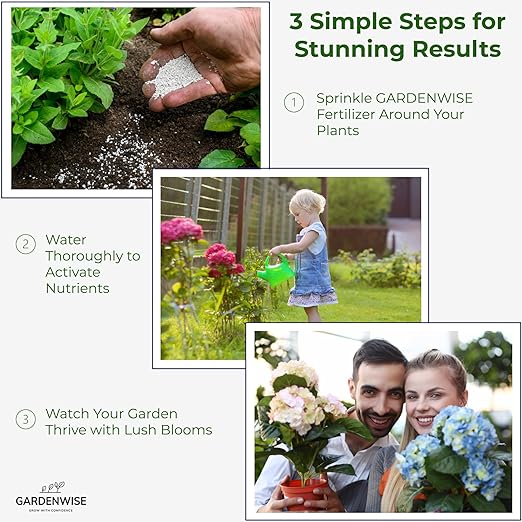 Slow Release Hydrangea Fertilizer with Iron & Sulfur – Indoor & Outdoor Soil Acidifier for Miracle Growth (3 qt)