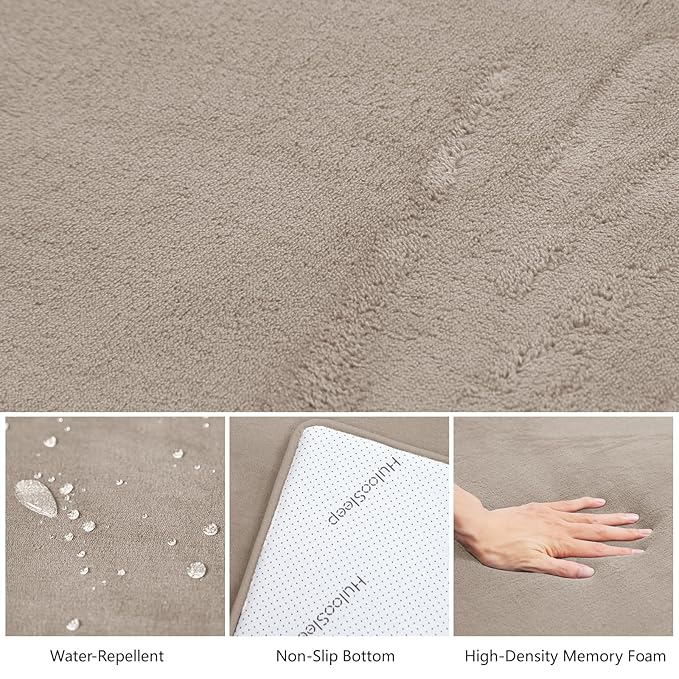 Baby Play Mat for Floor,Extra Large 79"×118" Tummy Time Mat,Thicker Memory Foam Mats for Toddler,Infant,Kids,Water Repellent Ultra Soft Coral Velvet,Non-Slip Backing Safe for Crawling(Beige)