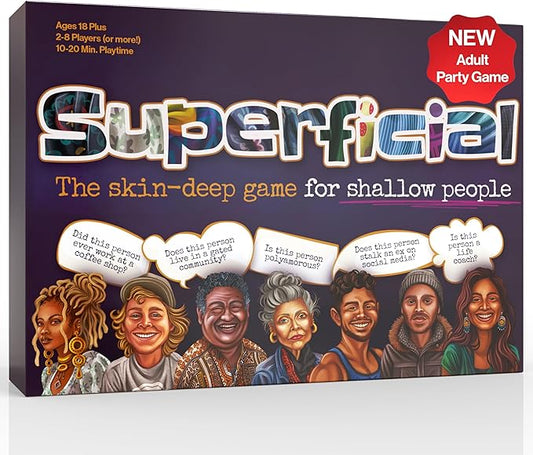 Inspiration Play Superficial Adult Party Card Game - The Skin-Deep Game for Shallow People - Hilarious Party Games for 18+, 2 to 10 Players