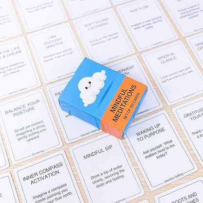 100 Mindful Meditations Cards – Mindfulness & Meditation Self‑Care Prompts | Desk & Travel Deck for Stress Relief, Focus, Motivation & Well‑Being