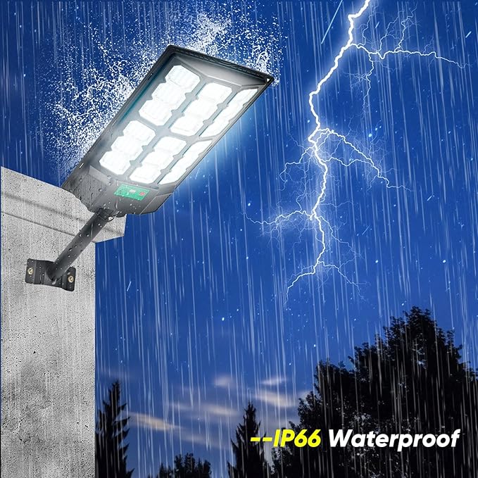 2025 New Solar Street Lights Outdoor Waterproof 6500K 20000LM 5730 LEDs Solar Parking Lot Lights Dusk to Dawn Flood Light Motion Sensor and Remote Control for Area Lighting Yard, 2 Pack