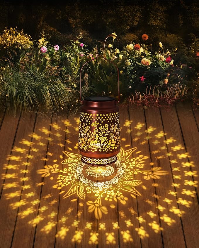 Hummingbird Solar Lanterns Outdoor Waterproof, Mothers Day Gifts Birthday Gifts for Women Mom Grandma Sister, Hanging Solar Lantern Garden Decor for Outside Yard Patio Porch Pathway Lawn Balcony