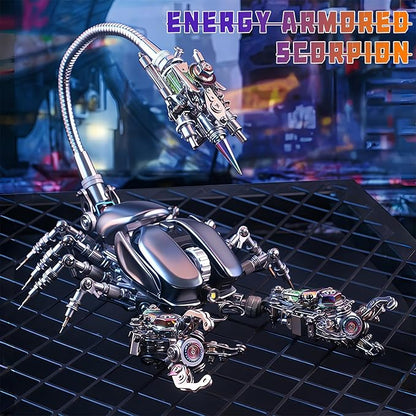 Adult 3D Metal Puzzle Giant Scorpion Model Kit 3D Metal Puzzle Mechanical Scorpion Block Difficulty DIY Assembly Kit - Men's High end Gift 1091pcs (Energy Armor - Scorpion)