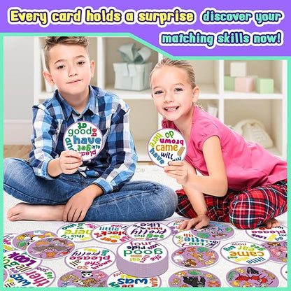 Memory Card Game, Kids Sight Word Piles Card Games, Animal Table Match Game for Toddlers, Indoor Recess Family Games, Preschool Classroom Reading Games, Homeschool Supplies