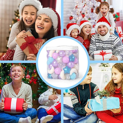 GOGOSO Ball Pit Balls Stars Moon Shapes Plastic Pitballs for Toddler Play Tent Baby Photo Props Kids Pool Water Toys Kiddie Pool Party Decor,Blue Purple,100pcs