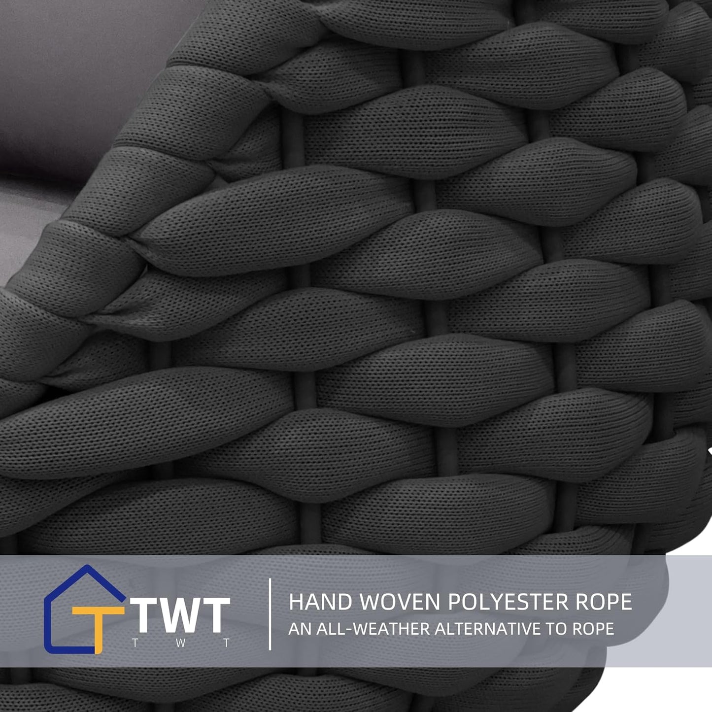 TWT 6 Pieces Patio Sofas All-Weather Rope Balcony Furniture with Cushions & Pillows, Patio Couch Outdoor Patio Furniture Set for Indoor, Balcony, Backyard, Poolside, Dark Grey