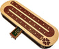 PALM ROYAL HANDICRAFTS 4 Track Wooden Cribbage Board Set Inlaid in Rose Wood and Maple Wood with pegs and Cards. Storage Available. 4 Player Cribbage Board (15 x 5 Inches)