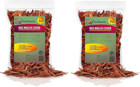 Red Mulch - Improve Soil Fertility and Insulate Plant Roots - 10 QUARTS