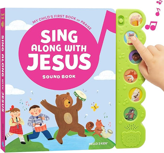 Sing Along with Jesus Christian Sound Books for Kids - 6 Bible Songs - Christening, Baptism Gifts for Boys and Girls - Religious Toys, Interactive Music Books for Toddlers - Baby Dedication