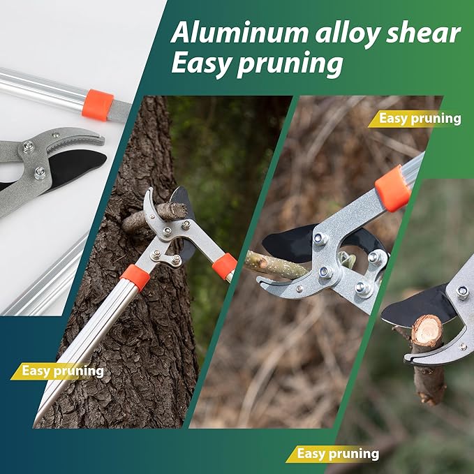 Heavy Duty Garden Lopper Pruning Shears, Aluminum Alloy or Carbon Steel, Tree Branch Cutter with Non-slip Handle, Labor-saving Gardening Tools, Yard, Orchard (Vigorously cut black steel)