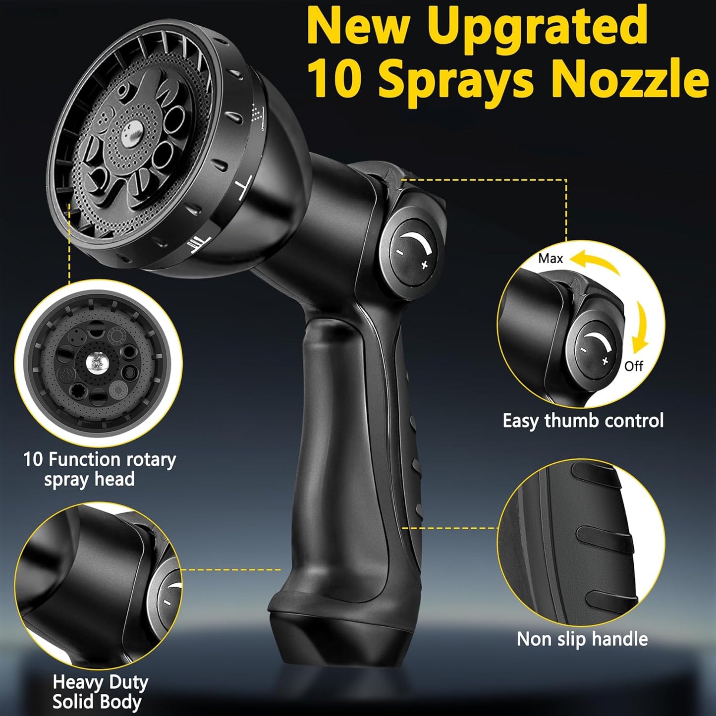 Metal Garden Hose 200 FT - Stainless Steel Garden Hose Leak-Proof with Layer Latex Core - 2025 Version/New Patented,Lightweight,Durable, Less-Kink Flexible Metal Water Hoses