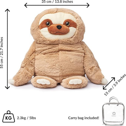 ODOXIA Big Weighted Animals for Anxiety 5lb Sloth | Stuffed Weighted Plush for Kids, Adults | Weighted Stuffed Animals | Weighted Plushies | Weighted Plushie