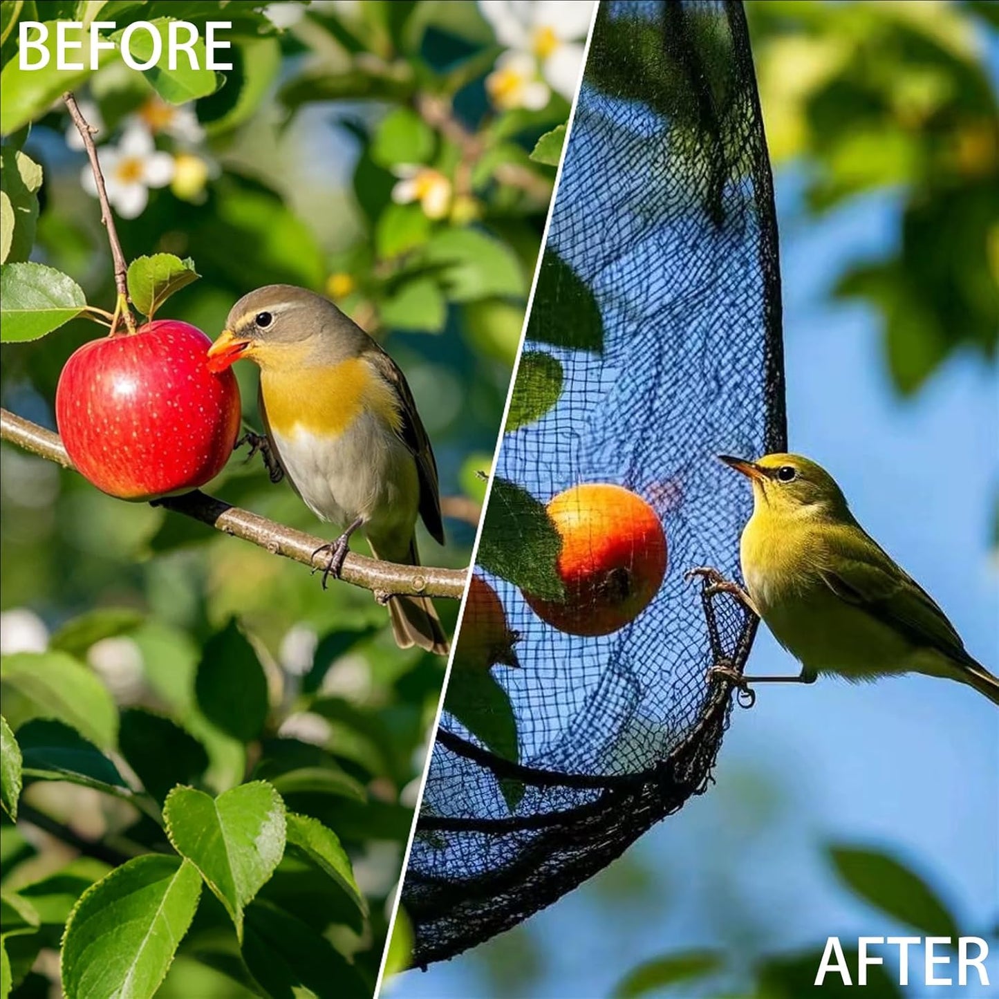 30 x 50 FT Bird Netting for Garden, 1" Square Mesh Size Heavy Duty Nylon Chicken Coop Netting for Blueberry Bushes, Fruit Trees and Vegetable Against Birds, Deer, Squirrels (30X50FT)