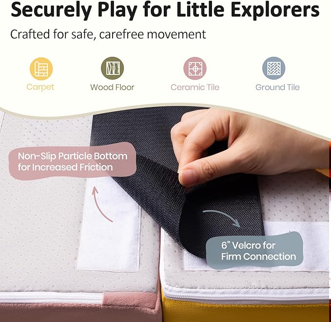 6-Piece Foam Climbing Blocks for Toddlers, Climb and Crawl Soft Play Set, Machine Washable Cover, Indoor Activity Play Structure, Climbing Toys for Toddlers 1-3 (Multi-Color, w/Ball Pit)