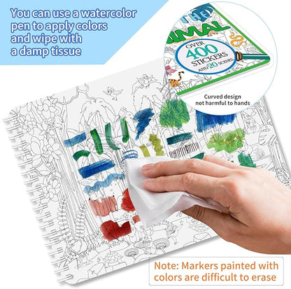 Find The Animal Sticker Book, Sticker Book for Kids, Include 20 Theme, Over 400 Animal Stickers for Kids, Toddler Educational Toys