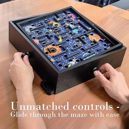 'STERLING Games Wooden Labyrinth Space Shuttle Theme Tilt Maze Game with Marble Ball and 60 Waypoints for 6 Years Up, 13.5" x 13" Board