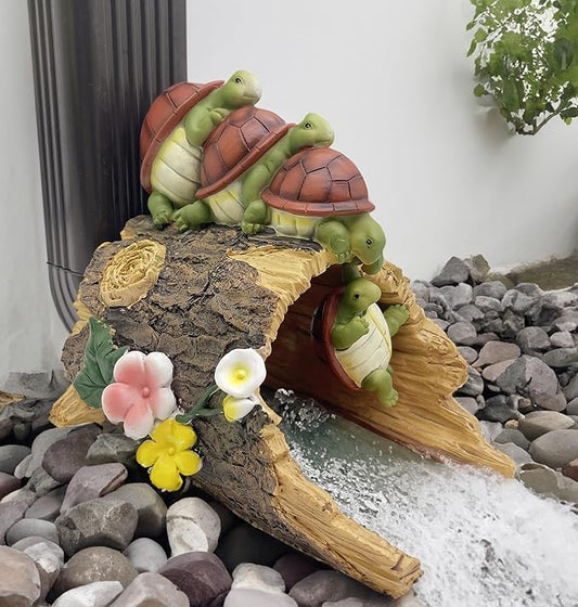 Funny Turtle Gutter Downspout Extender Statue, Garden Ornament, Decorative Gutter Extension Downspout, Perfect Rain Diverter for 3"x4" Downspouts, Eco-Friendly Resin, Outdoor Decor Gift (8 In)