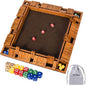 Upgraded 16.54’’ Shut The Box Dice Game with 15 Numbers for 1-4 Players, Large Wooden Board Math Game 16 Dices, Tabletop Games Kids Adults Family Party Birthday