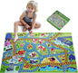 City PlayMat Jumbo Floor Puzzle for Kids Ages 3-8，60-Piece Large Jigsaw Puzzles, Town Map with Race Tracks & Train Tracks，Educational Toy for Pretend Play, Ideal Gift for Preschoolers