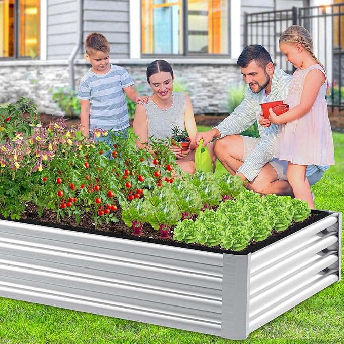 6x3x2ft Fabric Raised Garden Bed liner for Planter Raised Beds, Garden Grow Bed Bags to Grow Vegetables, Flowers, Fruits, Herbs, and Succulents, Rectangle Planting Container for Outdoor, 269 Gallon
