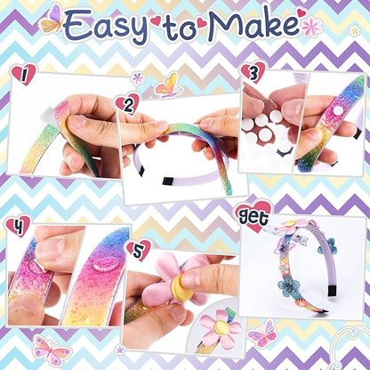 Gifts for 6 Year Old Girls: Craft Kits for Kids 6-12 | Fashion Girl Hair Accessories Making Set | That Allows Girls to Make Their Own Unique DIY Flower Hair Accessories (Flower)